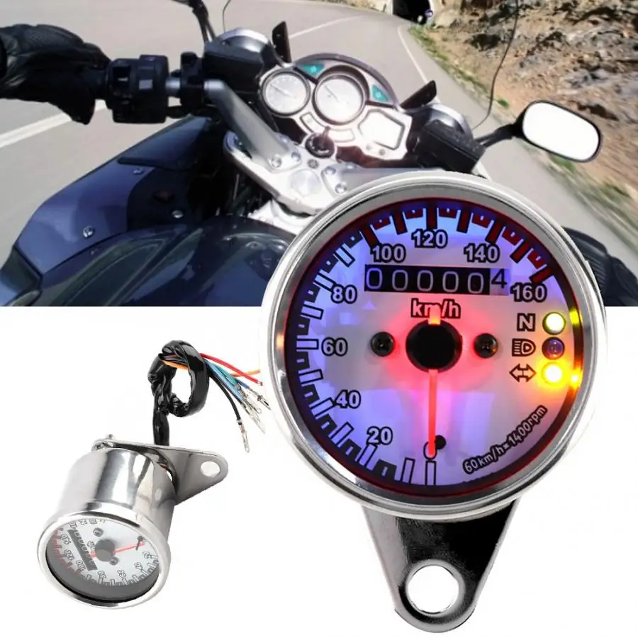 DC 12V moto rcycle ATV светодиодный фонарь с подсветкой одометр спидометр км/ч датчик 0-160 км/ч аксессуары moto алюминиевые аксессуары