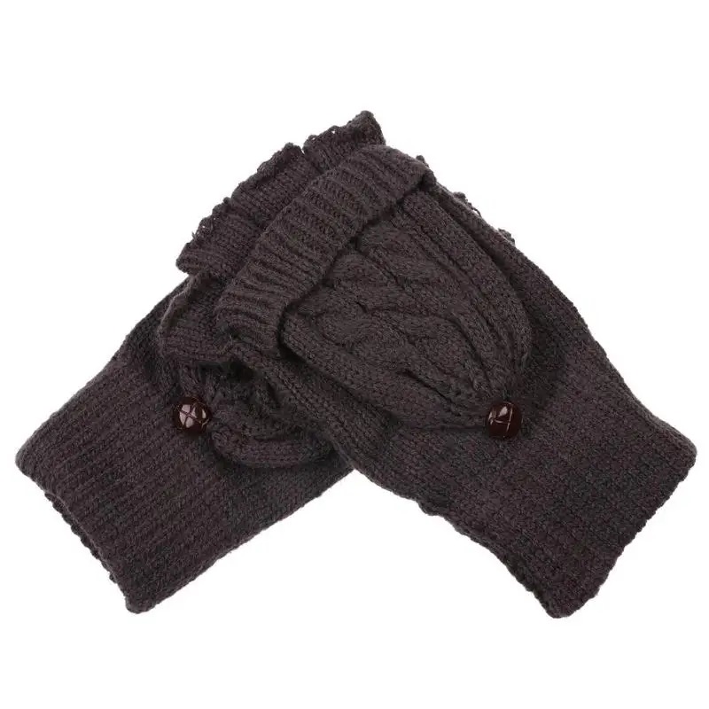 Акрил открытые палец Прихватки для мангала для женщин обувь девочек зима осень мягкие перчатки теплые перчатки