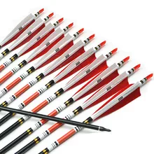 12pcs New 31″ Aluminum Arrow with Turkey Feather for Traditional bow or Compound bow Hunting