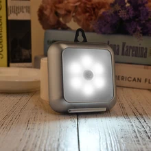 Ultra Slim Portable Wall lamp PIR Motion Sensor LED Cabinet Light Square Night Light with hook LED Light LED Night light D20