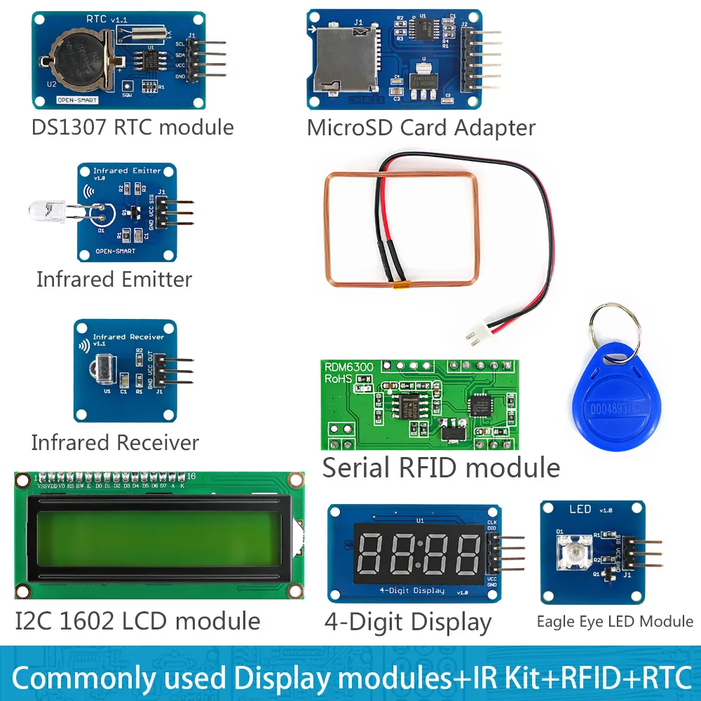 Rich UNO R3 Atmega328P Development Board Module Kit C Compatible with Arduino UNO R3,with MP3 RTC Temperature Touch Sensor