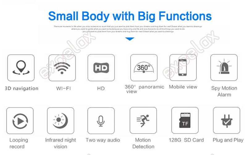 3D Navi панорамная wless 2MP 1080 P HD WiFi Детский Монитор домашняя няня IP робот камера мобильный телефон видеонаблюдение 2 пути аудио