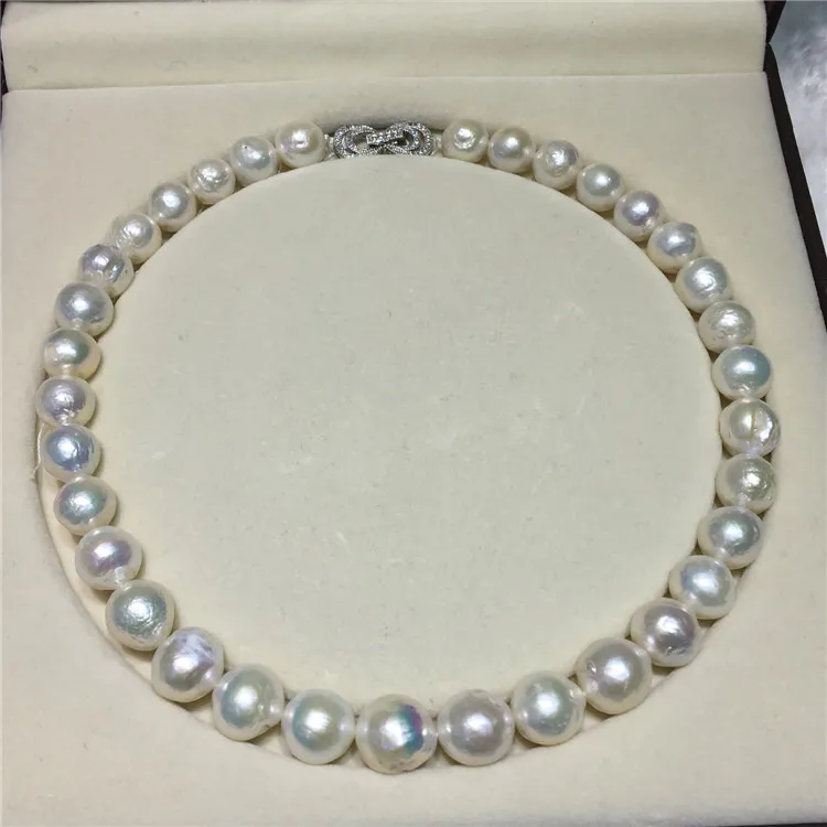 

HOT## Wholesale >NEW 10-13mm SOUTH SEA WHITE BAROQUE PEARL NECKLACE 18inch