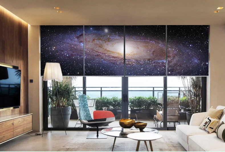 Яркие звезды серии HD цифровая печать видения рулонные шторы валик для самостоятельной покраски Оттенки для мальчиков детская комната спальня Индивидуальный размер