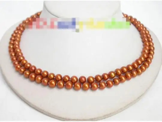 

FREE SHIPPING>>>@@ > Hot sale new Style >>>>>NEW AAA LUSTER 2row round light coffee pearls necklace