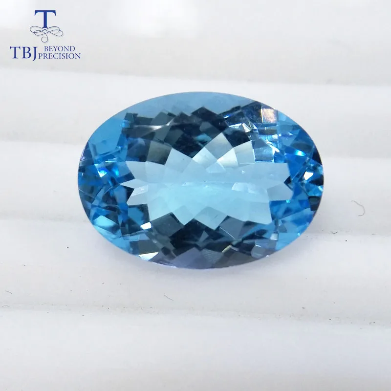 Tbj natural sky topaz ov13*18 ard 13.9ct for silver or gold jewelry mounting 100% natural sky topaz loose gemstones