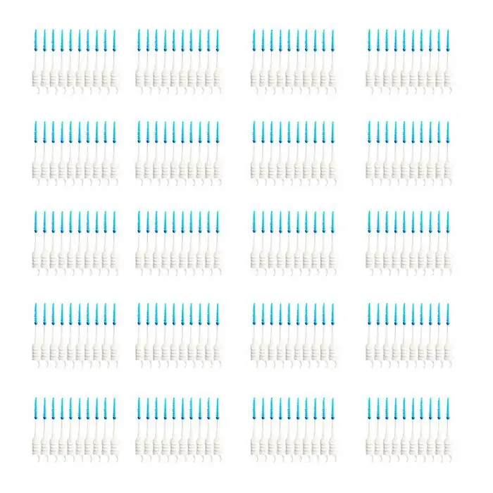200 шт./кор. Пластиковые зубочистки Силиконовая зубная нить Стик Кисть Одноразовые Уход за полостью рта зуб межзубные чистой щеткой HB88