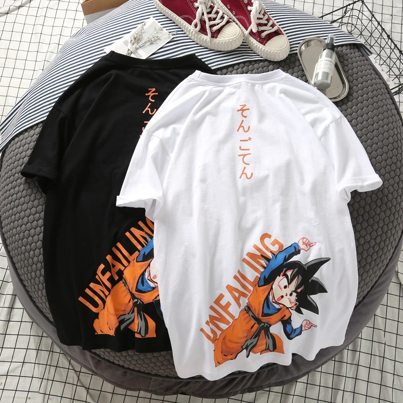 

Dragon Ball Female Z Goku T-shirt Short sleeve O-Neck Tshirt Summer Saiyan Cotton Harajuku Couple Fun Cartoon M-2XL T-Shirt