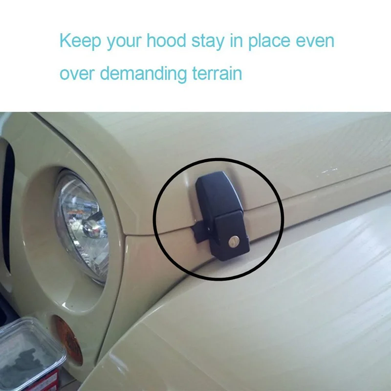 Aluminum Hood Lock Assembly Catch Latches for 2007-2015 Jeep Wrangler JK & Unlimited Black-1 Pair ddg