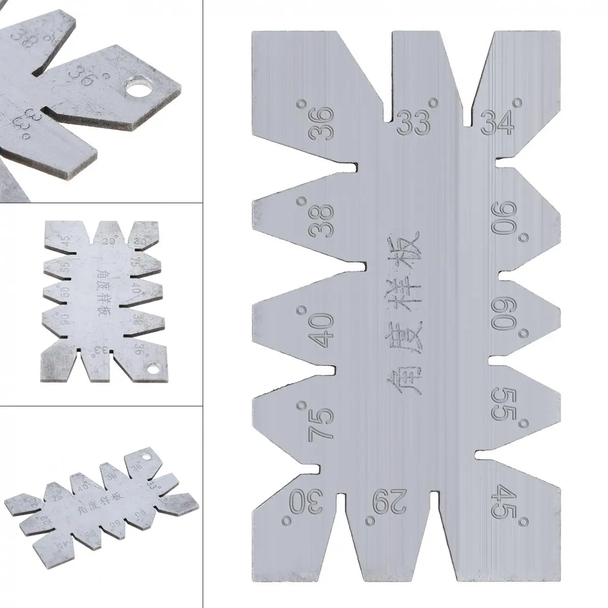 

Stainless Steel Thread Gauge Central gauge Angle Tooling Plate with 29 Degree-90 Degree Range for Industrial Measurement
