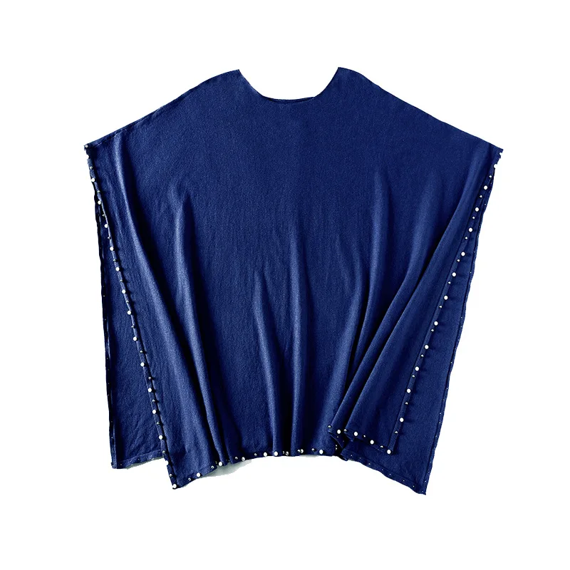 2018 Autumn Winter Women Black Sweater Beading Wrap Sweater O-Neck Long Batwing Sleeve Loose Women Knitted Sweater and Pullover 2018 Autumn Winter Women Black Sweater Beading Wrap Sweater O-Neck Long Batwing Sleeve Loose Women Knitted Sweater and Pullover