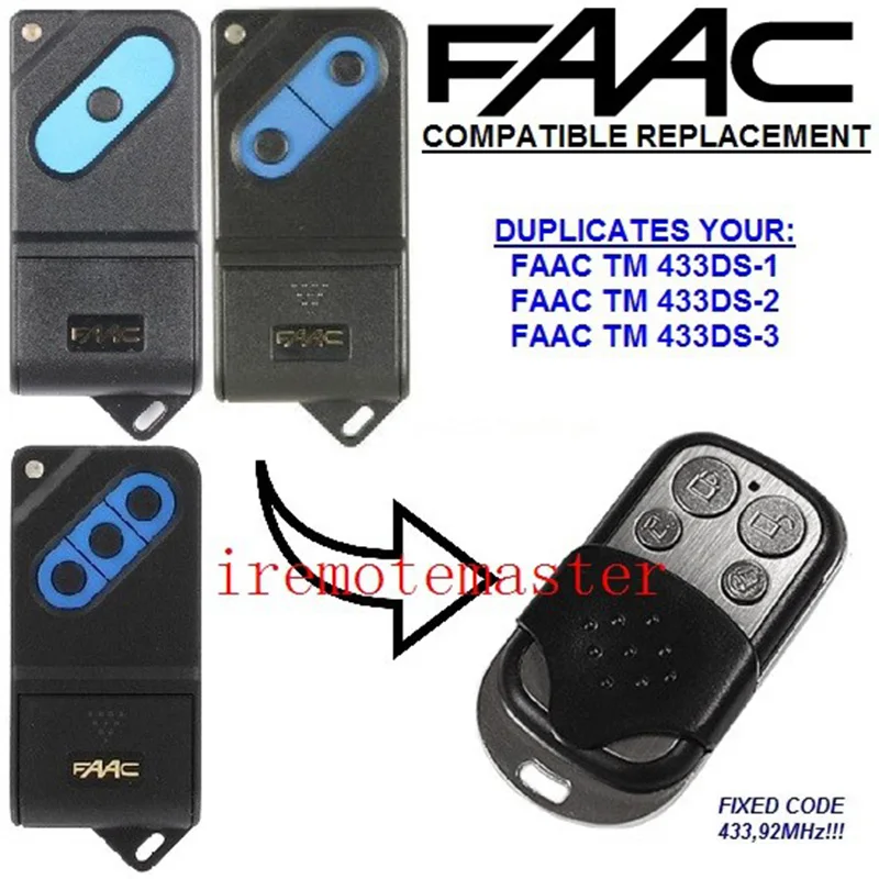 

FAAC TM 433DS-1,TM 433DS-2,TM 433DS-3 replacement remote control 433MHZ free shipping