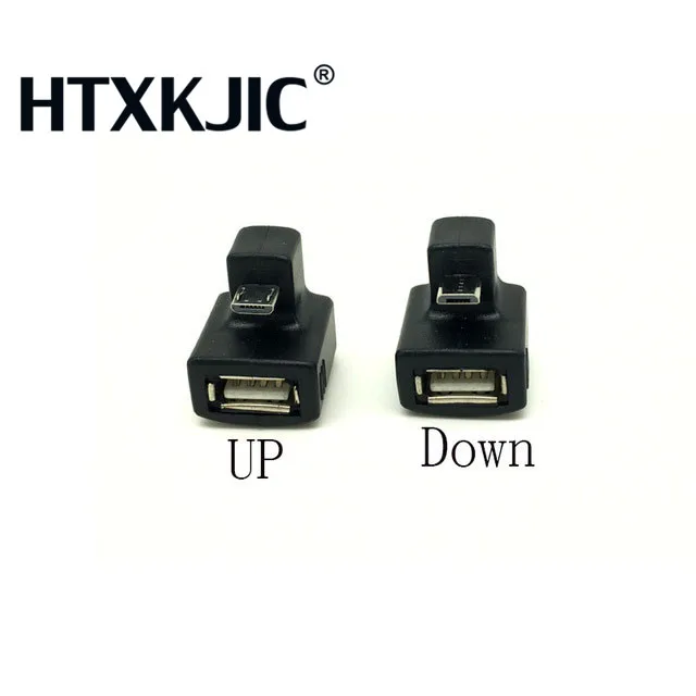 

Hot 180 Degree Up Down Right Angled V8 Micro USB to USB 2.0 Female Extension Adapter connector for Smart phone