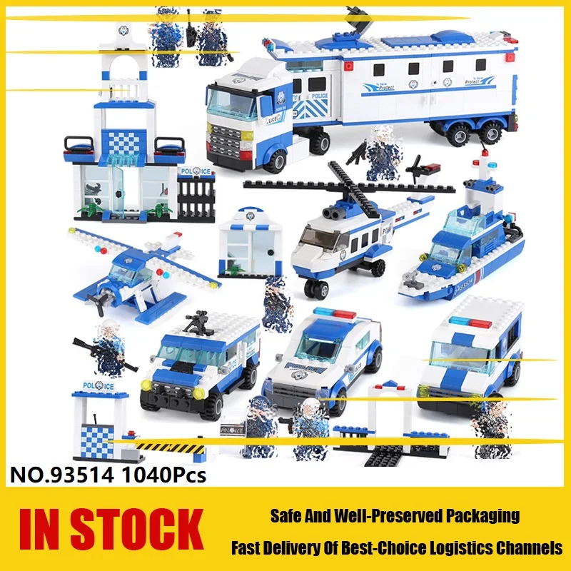 

XIPOO 93514 1040Pcs block swat series 6in1 Police Station Building Blocks Educational Toys for Kids gifts Compatible with