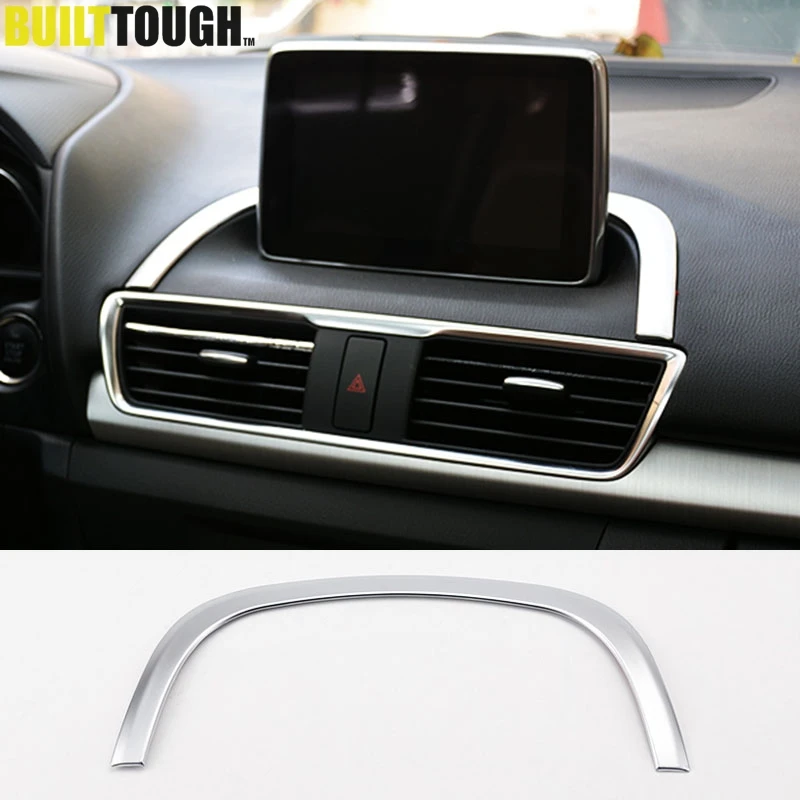 

For Mazda 3 Axela BM 2014 2015 2016 Chrome Center Dashboard Navi Navigation Panel Cover Trim Bezel Garnish Surround Car Styling