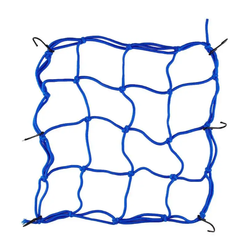 30*30 см мотоциклетные 6 крючков удерживайте шлем багажная сетка банджи для мотоцикла Скутер мопед и квадроцикл - Цвет: Синий