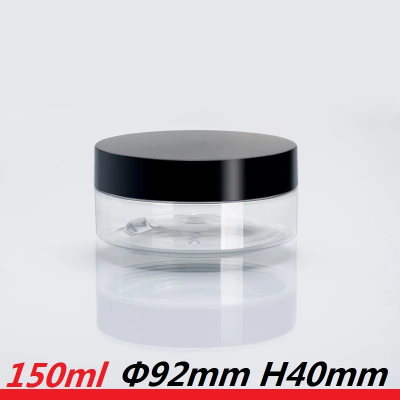 

30pcs/lot 150ml Black Cap jars 150g plastic containers for food packaging jam 5.3oz empty cosmetic jar PET canning wholesale