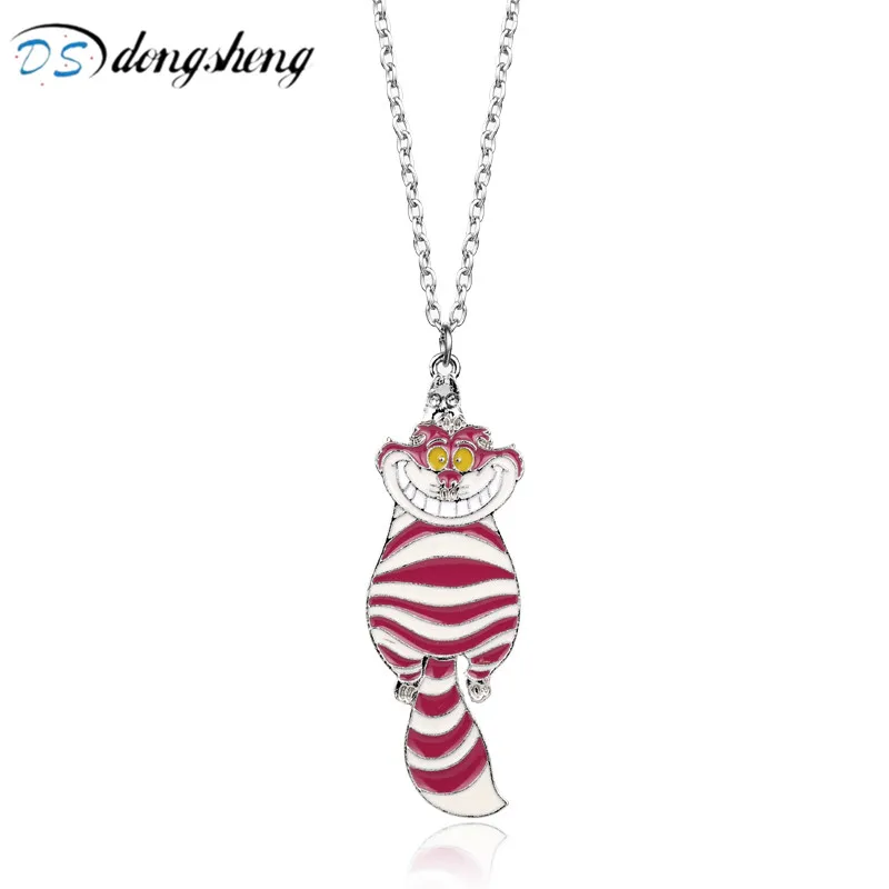 

dongsheng Fashion Jewelry Movie Alice in Wonderland Pink Cat Pendant Necklaces Women Girls Jewelry Cosplay Christmas Gift=-30