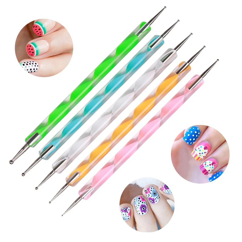 Hot 5 pcs/lot Professional Nail Nail Tools Nail Brush Dotting Painting