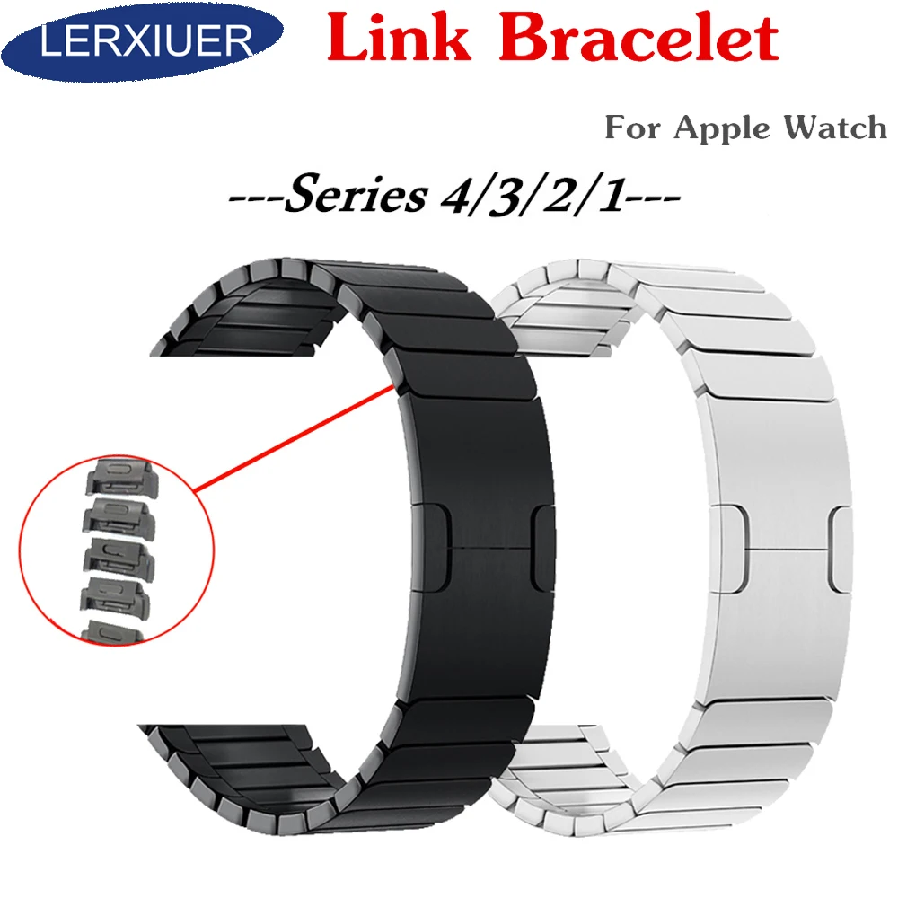 

Link Bracelet strap for Apple Watch 4 band iwatch band 44mm 40mm 1:1 Original Stainless Steel bracelet Wrist Watchband gen.6