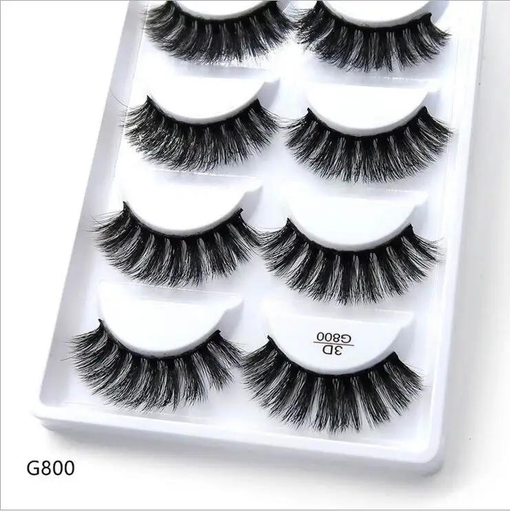 NEW 1/3/5 pairs Fake Mink Eyelashes 3D Natural False Eyelashes 3d Mink Lashes Soft Eyelash Extension Makeup Kit Cilios - Цвет: G800