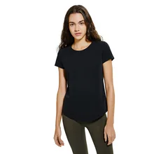 Новые женские Спорт Йога короткий рукав сексуальные рубашки для фитнеса бега бак с хорошим качеством Топы Размеры US4-US12