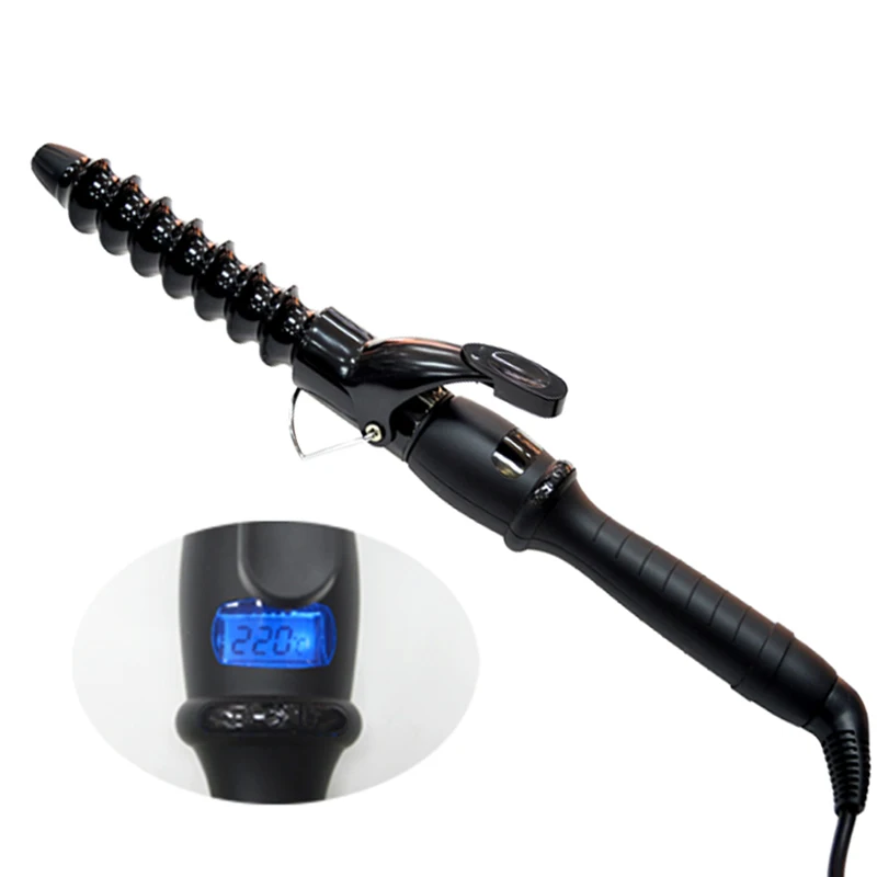 

TOHUAN PRO Spiral Wand Curling Iron Ceramic Thread Hair Curler Iron Magic Screw Hair Irons Rulos Krultang Beauty Styling Tools