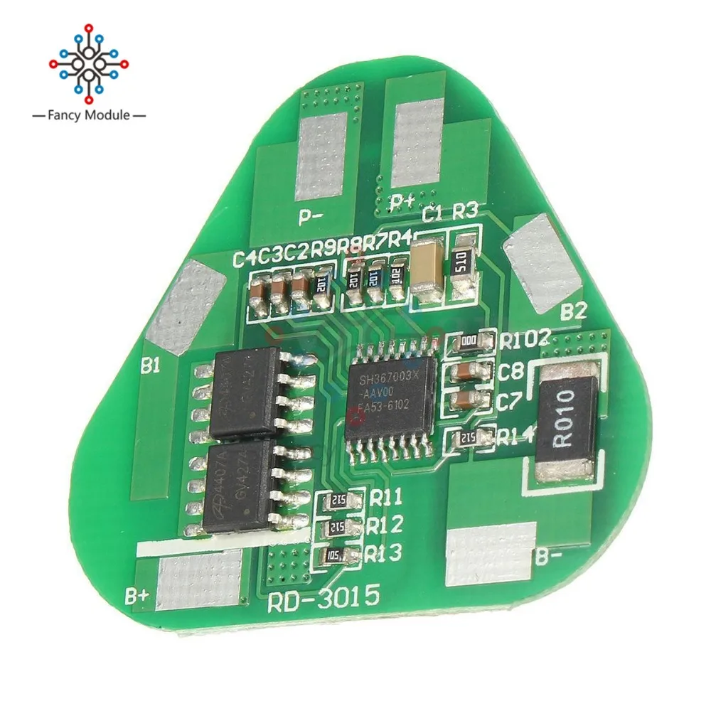 3S литий-ионная батарея Защитная печатная плата 3 ячеек PCB 10,8 V-12,6 V 3S2P