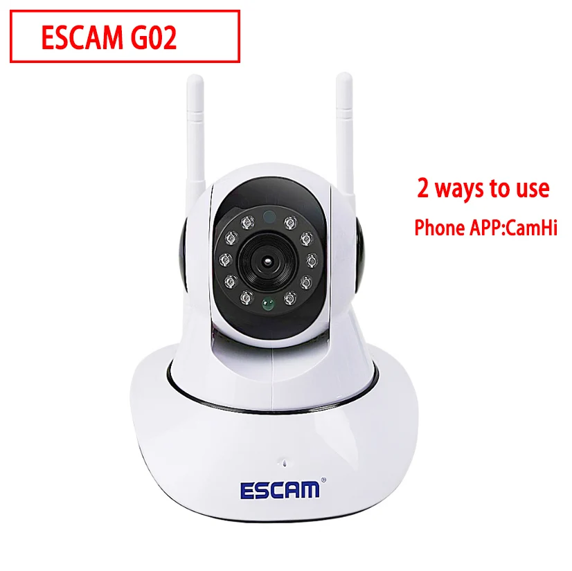 ESCAM CamHi G02 720P двойная антенна домашняя камера панорамирование/наклон WiFi IP IR