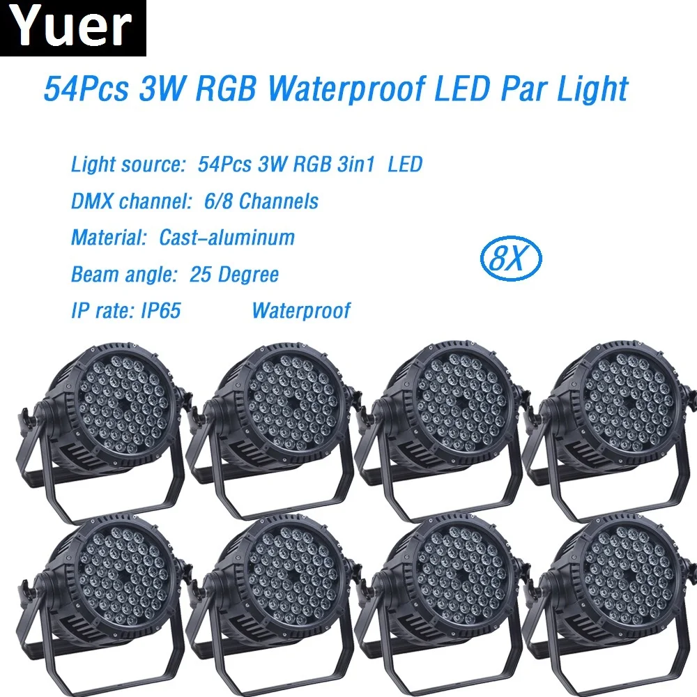 8 шт./лот LED Flat Par 54x3 Вт RGB цветное освещение стробоскоп DMX для атмосферы дискотеки DJ