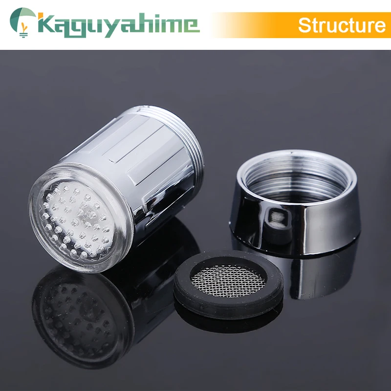 Kaguyahime LED Water Faucet Accessories Glow Colorful Tap Nozzle For Bathroom Kitchen Head Light 3 Colors 7 Colors