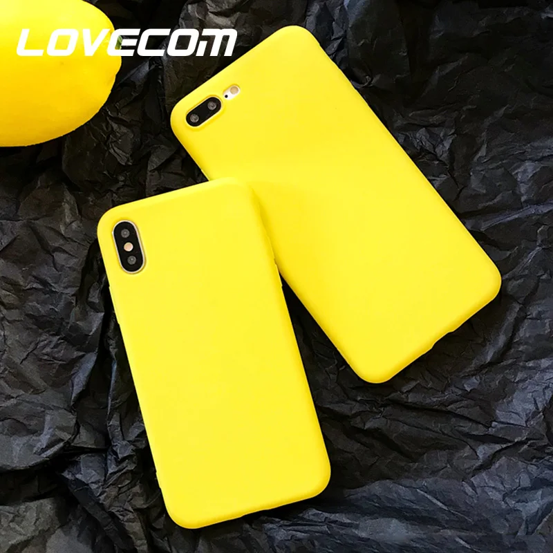 LOVECOM Case For iPhone 6 6S 7 8 Plus X XS XR XS Max Lemon Yellow Candy Colors TPU Soft Protector Phone Back Cover Case Shell LOVECOM Case For iPhone 6 6S 7 8 Plus X XS XR XS Max Lemon Yellow Candy Colors TPU Soft Protector Phone Back Cover Case Shell