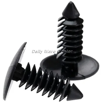 50Pcs/lot Auto Fastener fit 8mm Hole Nylon Car Clips Fender Bumper Shield Retainer Plastic Rivet ForGM Ford Chrysler Automobile