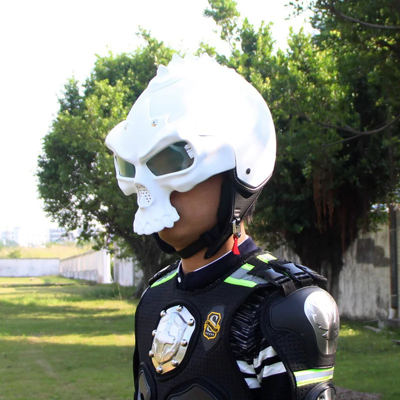 Двойной объектив мотоциклетный шлем dot standard skull casco с двойной d-образной кольцевой пряжкой S-XL