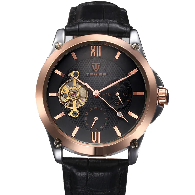 Tevise الأعمال التلقائية ووتش توربيون الميكانيكية ووتش الرجال جلد طبيعي حزام 24 ساعات العلامة التجارية الشهيرة relogio masculino Tevise الأعمال التلقائية ووتش توربيون الميكانيكية ووتش الرجال جلد طبيعي حزام 24 ساعات العلامة التجارية الشهيرة relogio masculino