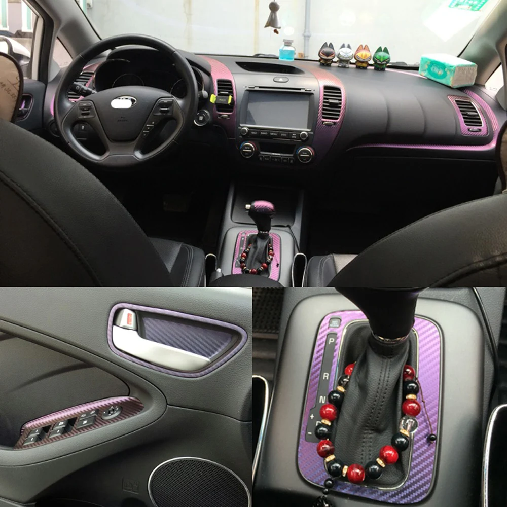 

Car-Styling 3D/5D Carbon Fiber Car Interior Center Console Color Change Molding Sticker Decals For Kia K3 20113-2018
