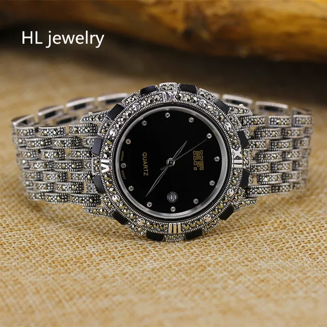 30mm Real Pure Sterling Silver Watch Bracelets for Men Fine Jewelry