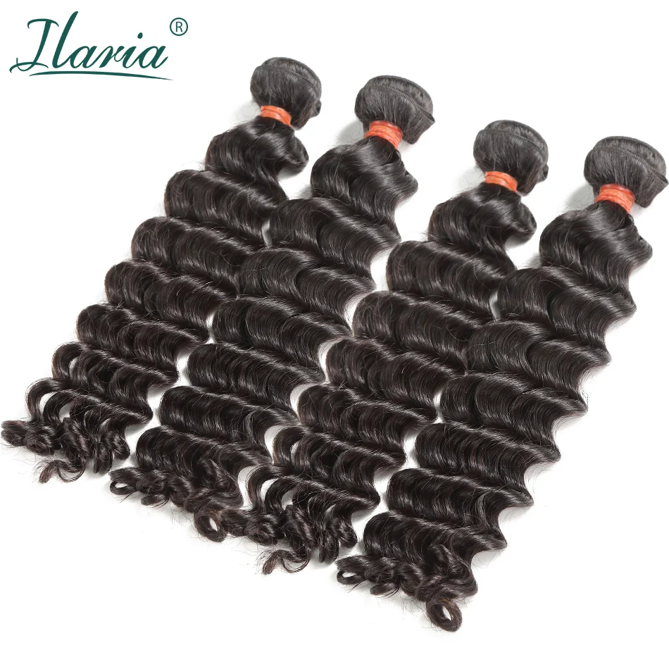 

LUXURY ILARIA HAIR Brazilian Virgin Hair Bundles Natural Wave Thick & Not Dry 10"-28" 100% Mink Raw Human Hair Weave Full Bundle