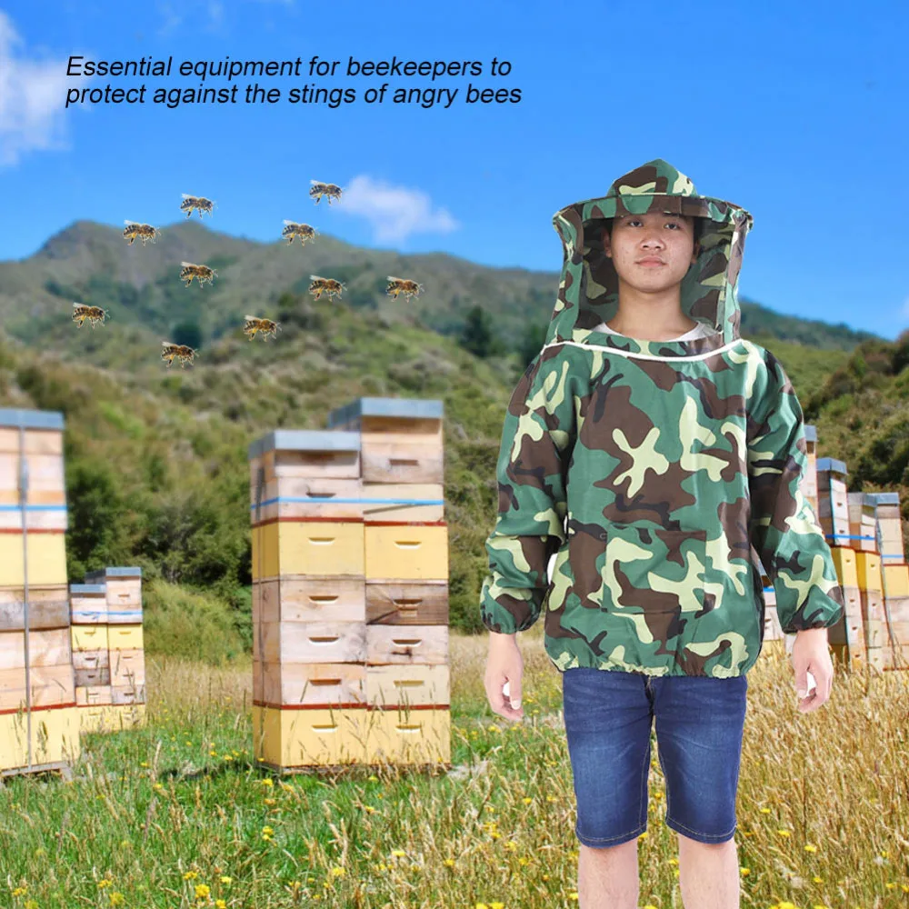 Профессиональная куртка пчеловода костюм Защита от пчел оборудование с капюшон с маской пчеловода защитное оборудование