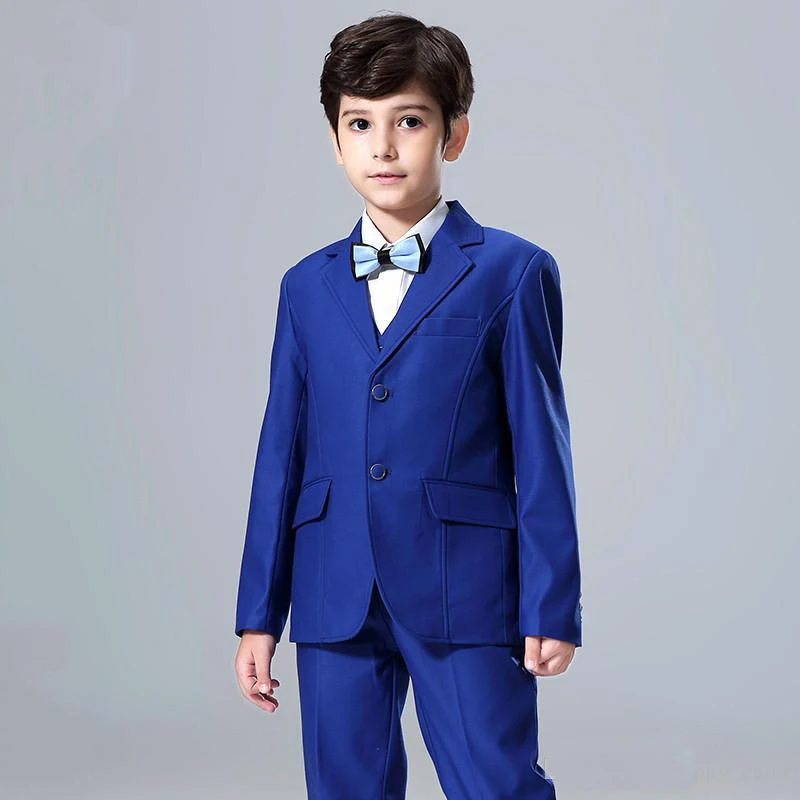 

Popular Blue Boys Formal OccasionTuxedos Notch Lapel Center Vent Kids Wedding Tuxedos Child Suit Holiday clothes(Jacket+Pants