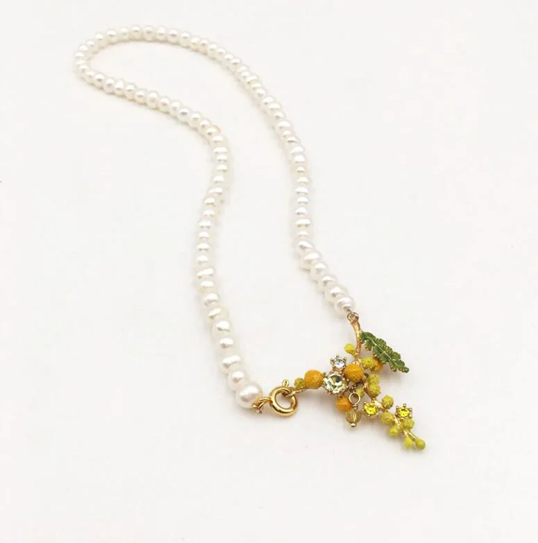 

CSxjd Natural pearl necklace fashion Mimosa necklace