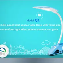 [Seven Neon] 2 комплекта Мода 5 W 150LM патент дизайн зажим панель с монолитным блоком светодиодов источник света настольная лампа с фиксирующий Зажим светодиодный Настольный светильник