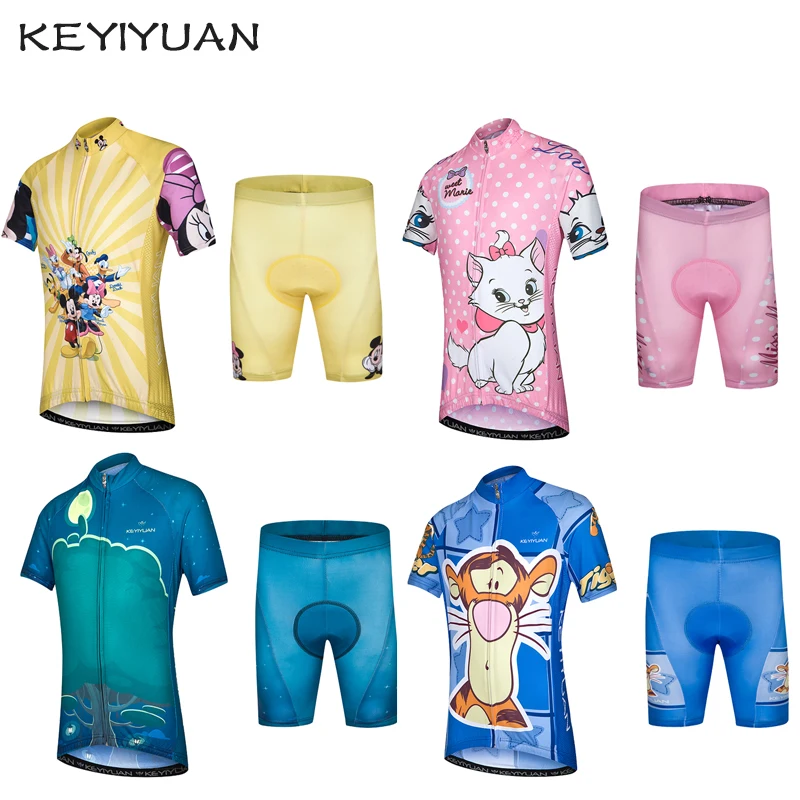 Keyiyuan New Children Cycling Jersey Sets Padded Bicycle Clothing Boys