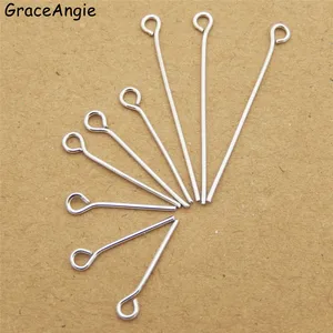 100pc/lot Jewelry Pins&Needles For Earrings Necklace Bracelets  Eye Head Pins 20 30 16mm Eye Pins Findings For Diy Jewelry Craft
