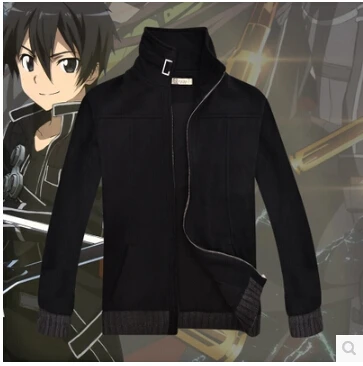 

New Sword Art Online GGO Kirito Anime Kazuto Kirigaya jacket coat thick cotton hoodie