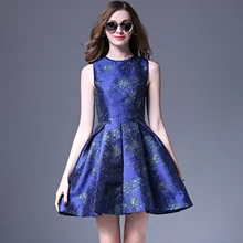 Women O Neck Half A-line 50s 60s Audrey Vintage Dress Tropical Ethnic Floral Feminino Vestidos S~2XL Party dresses