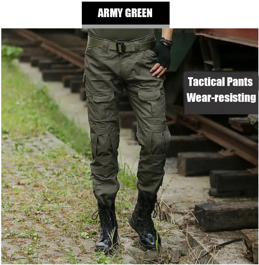 Tactical Pants Military Cargo Pants Men Knee Pad SWAT Army Airsoft Camouflage Clothes Hunter Field Combat Trouser Woodland