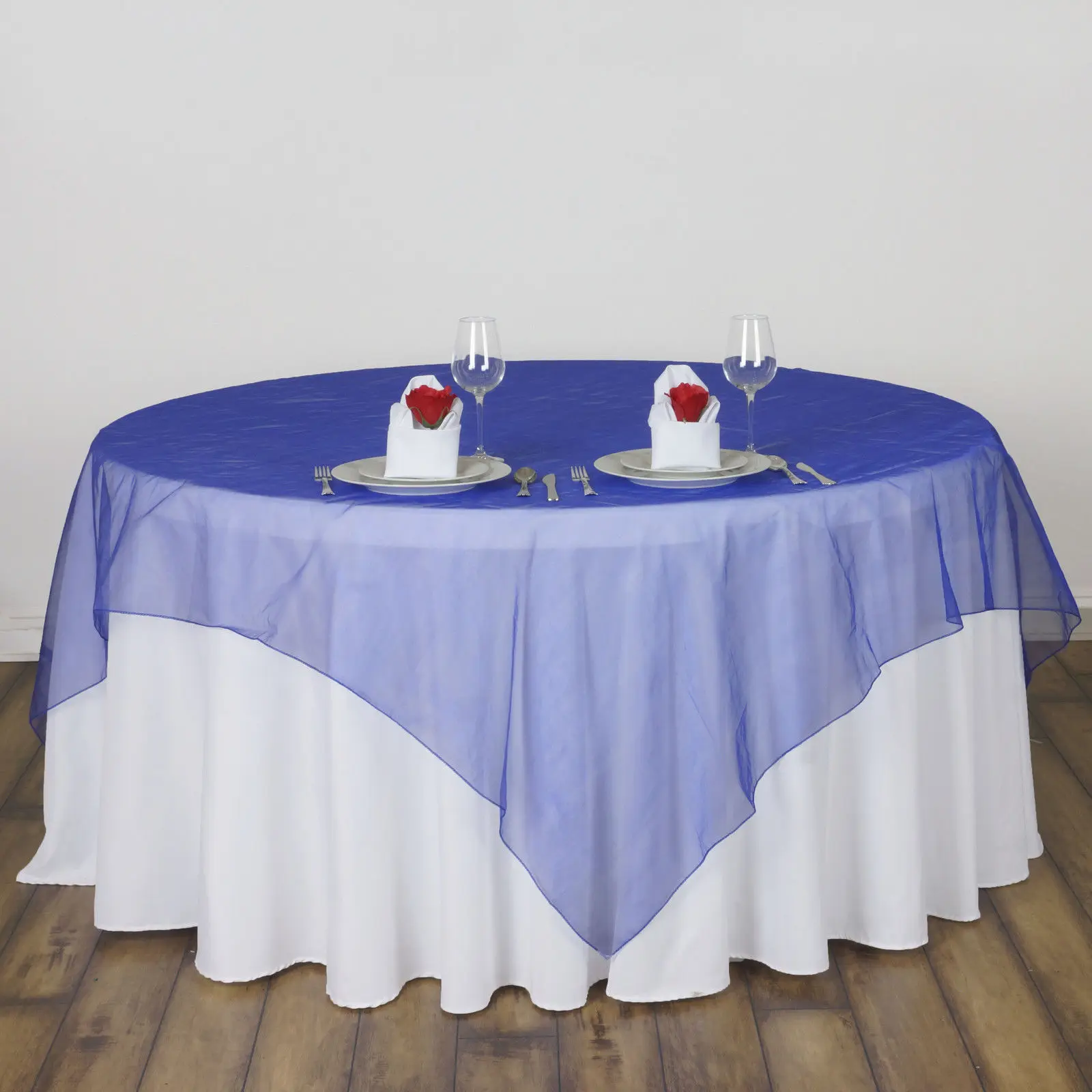 5pcs Organza Fabric Wedding Table Cloth Banquet Tablecloths Square
