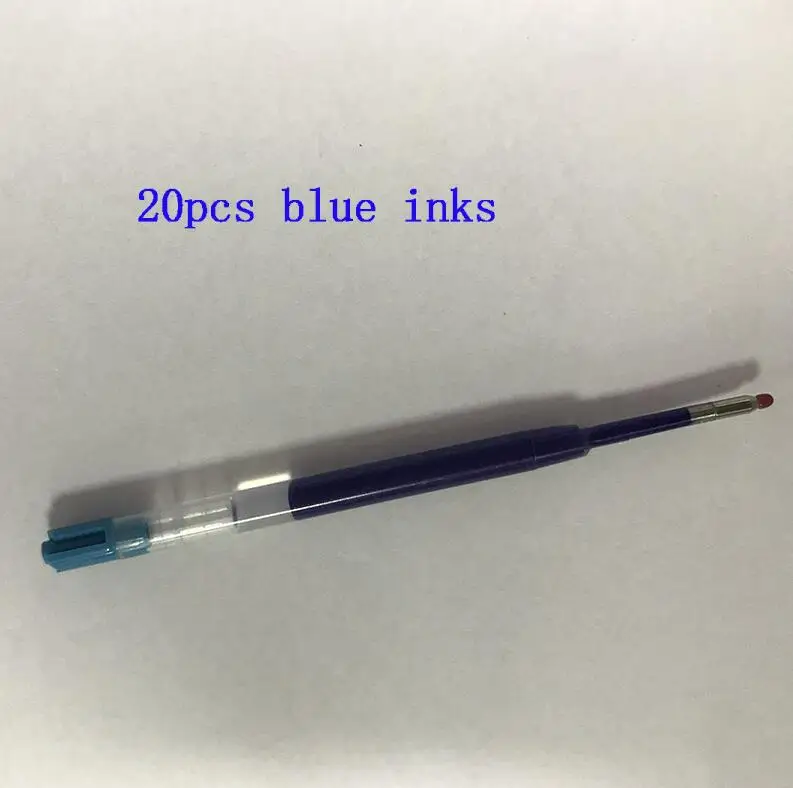 0,5 мм чернил черного и синего цвета, запасные дополнительные черные стержни для Xiaomi, сменная металлическая ручка только для версии Xiaomi, золотистая и серебристая ручка - Цвет: 20pcs blue inks