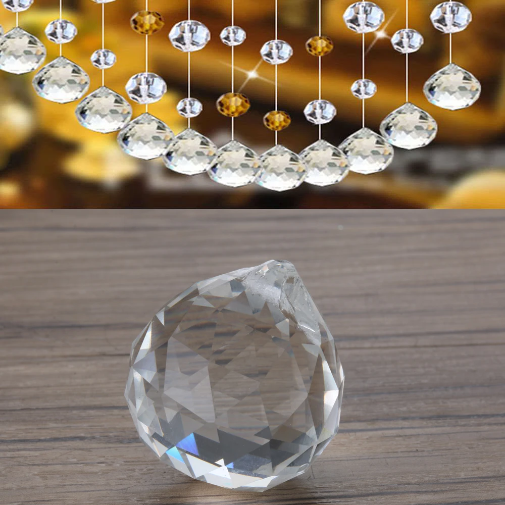 

1pc 30mm Refurbishing Clear Crystal Feng Shui Lamp Ball Prism Rainbow Sun Catcher Wedding Decor